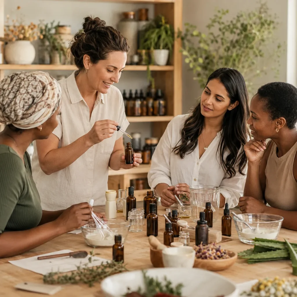 Collaborative DIY skincare workshop moments